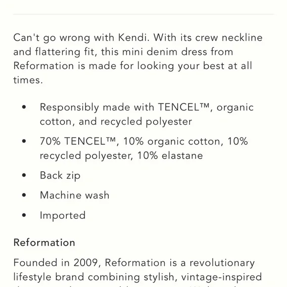 Reformation Kendi Mini Denim Dress - Picture 4 of 7